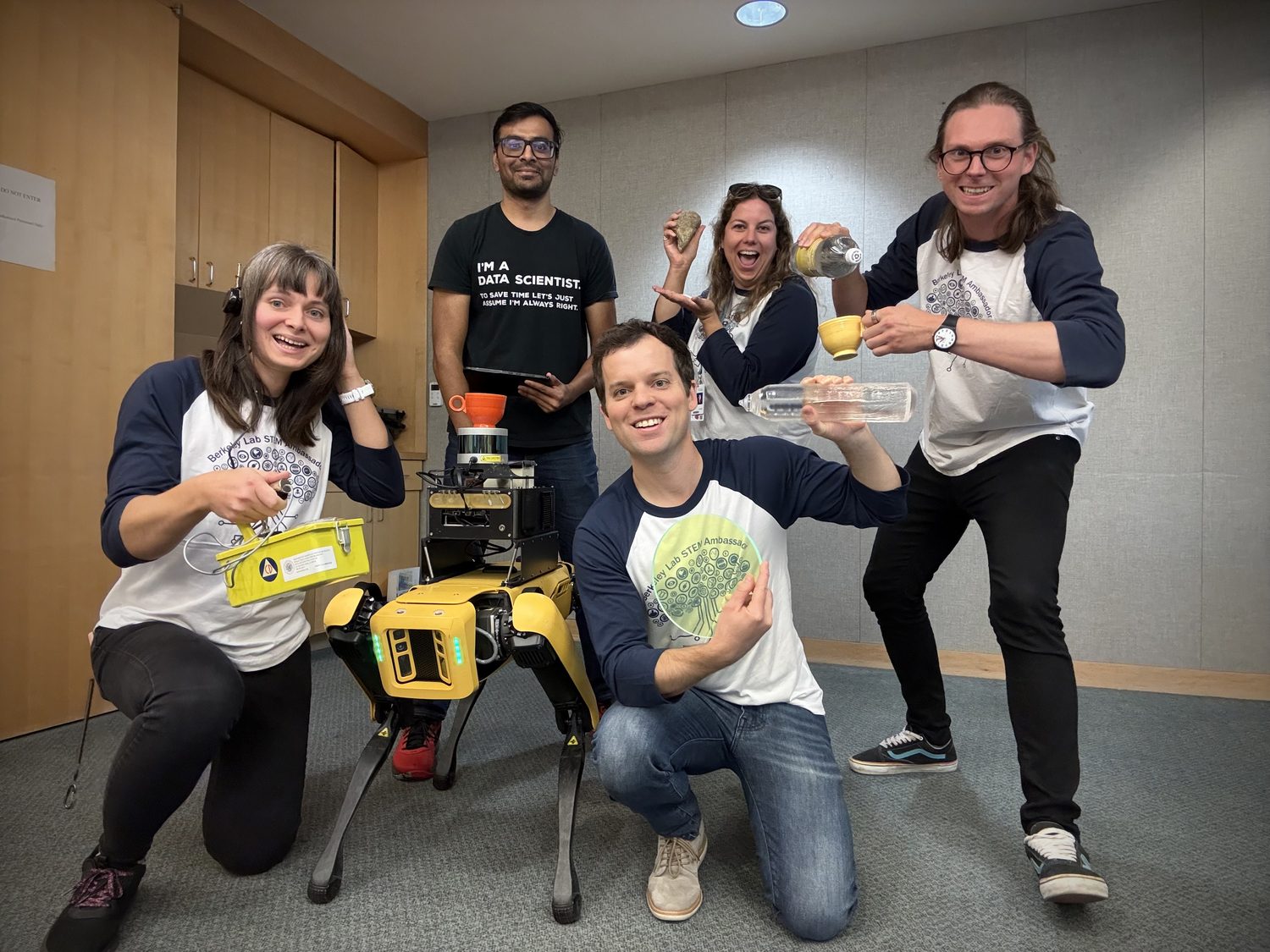 Berkeley Lab STEM team with the Spot quadruped robot